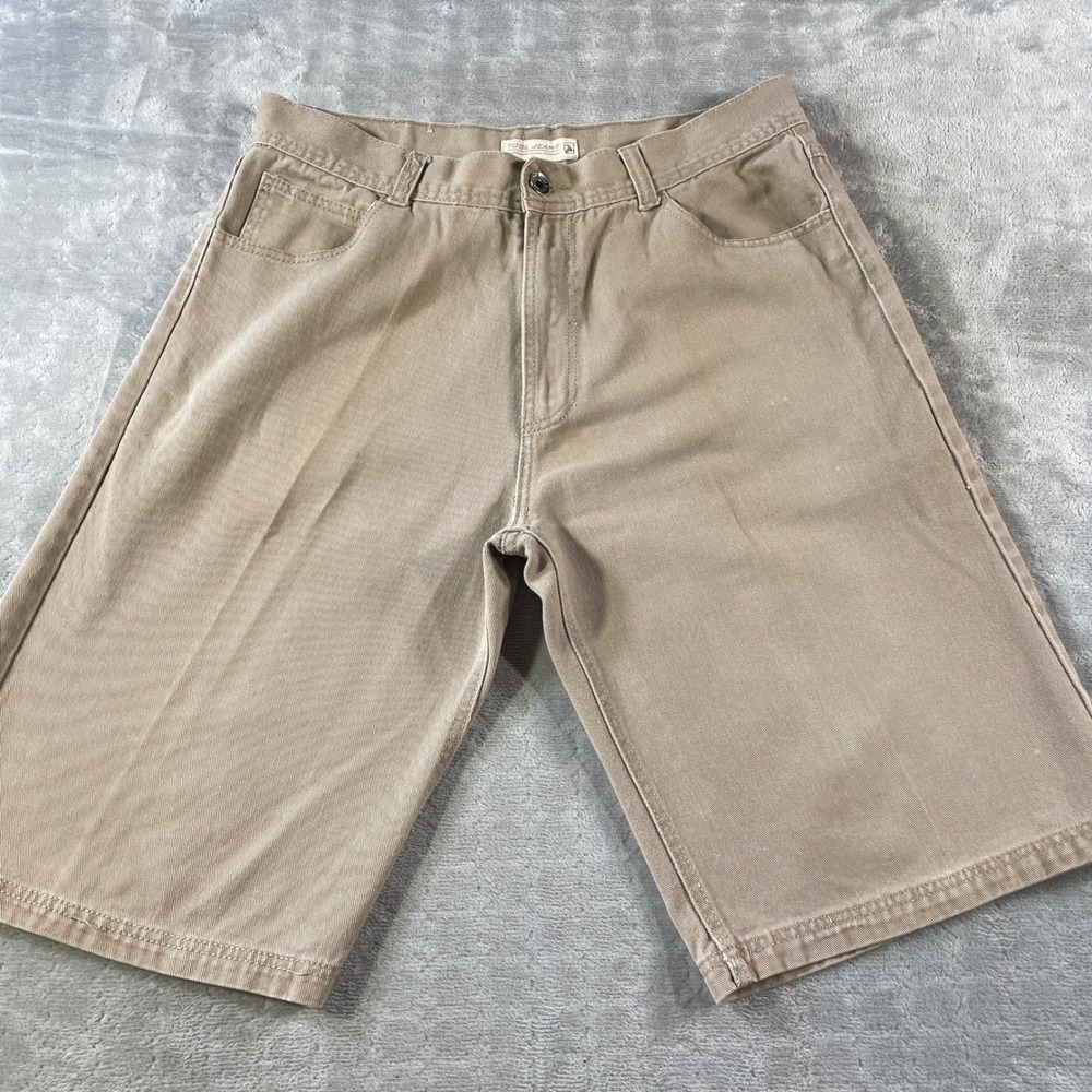 Vintage Tool Jean Shorts Mens 38x15‎ Tan Casual Skate Hip Y2K Urban Punk Grunge